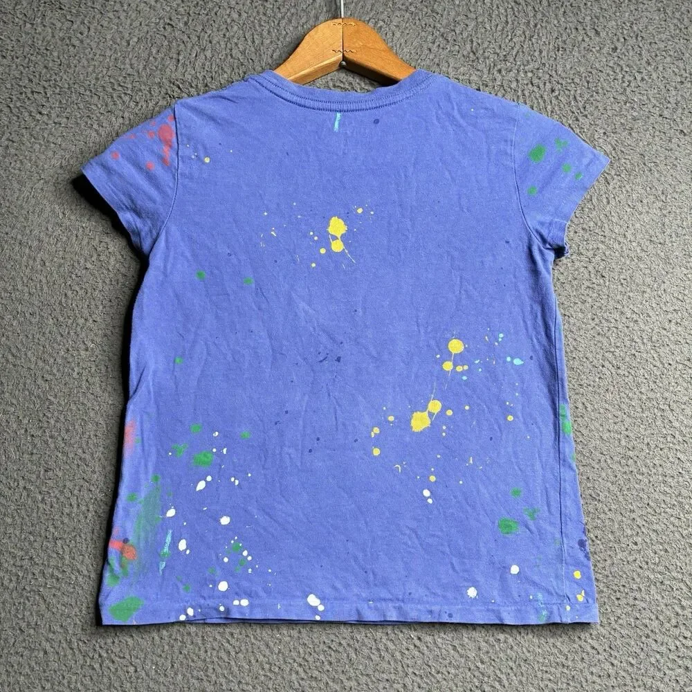 Ralph Lauren Polo Bear Girls T-Shirt Blue Size M (8-10) Short Sleeve
